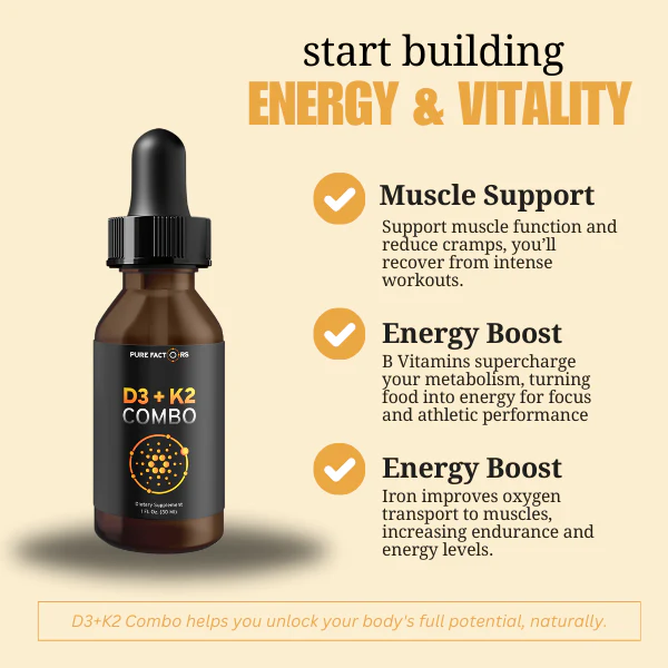 Start building energy and vitality with D3+K2 Combo